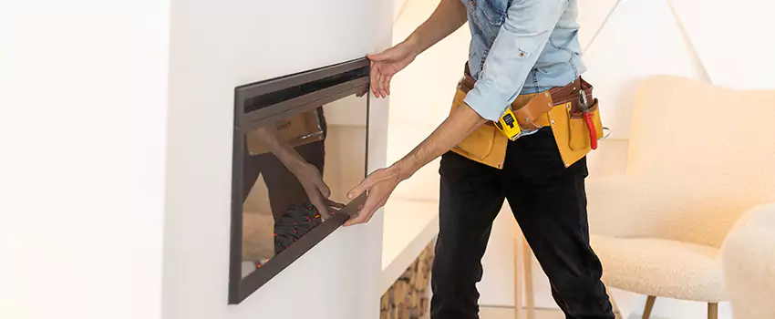 Metal Fireplace Installation in University Park, Texas