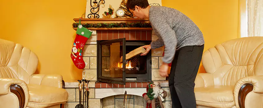 Rusted Metal Fireplace Restoration in University Park, Texas